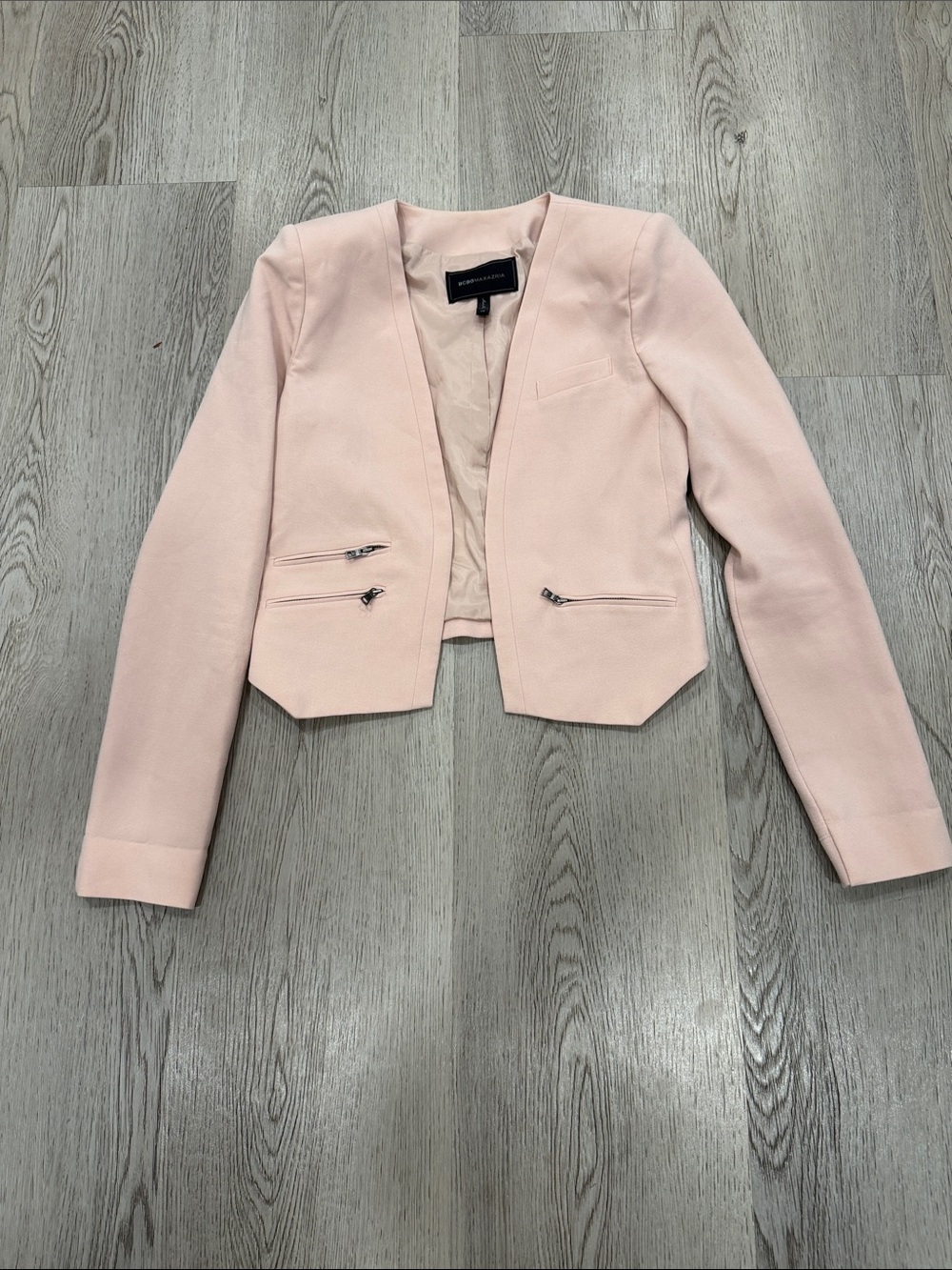 BCBGMaxAzria Light Pink Cropped Blazer